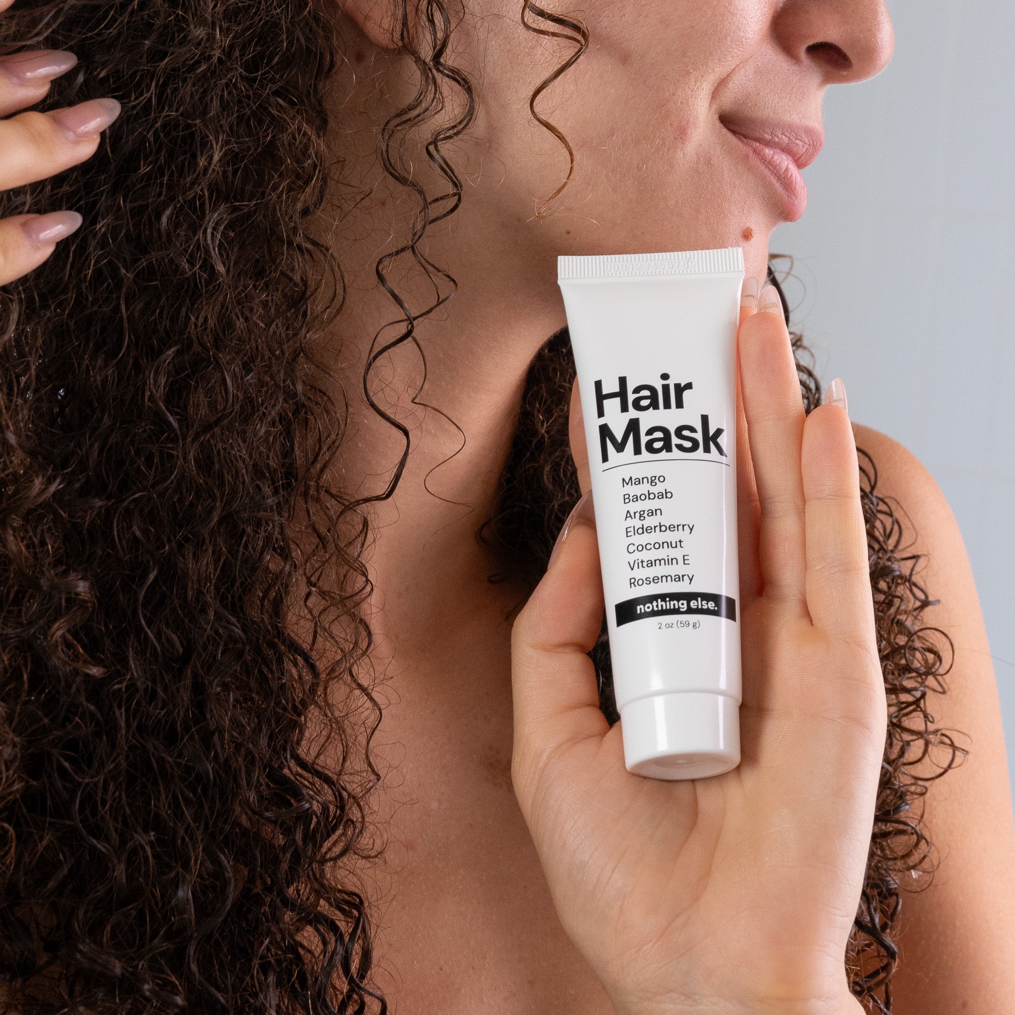 Hair Mask – nothing else.